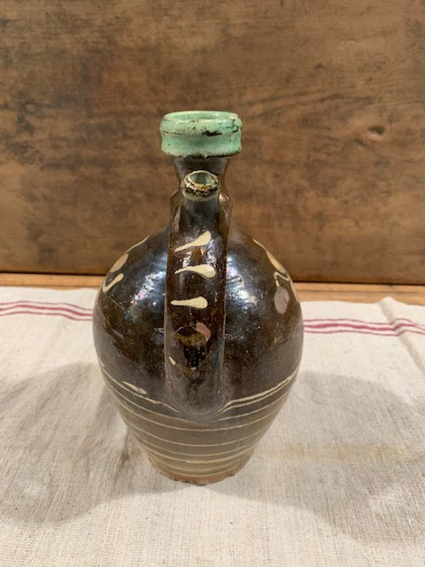 Vintage  Hungarian Glazed  Terracotta Jug #5178