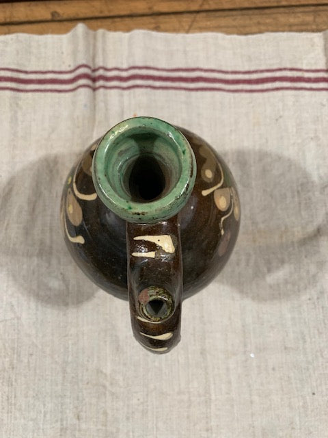 Vintage  Hungarian Glazed  Terracotta Jug #5178
