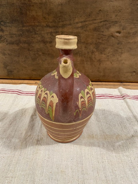 Vintage  Hungarian Glazed  Terracotta Jug #5179