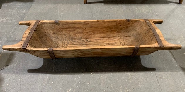 Vintage  European Wooden Dough Bowl  #5171