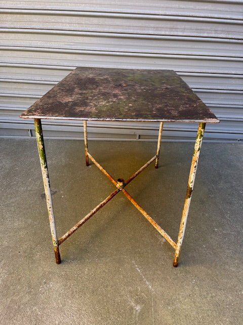 Rustic Metal  Garden Table   #7401
