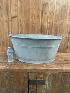 Vintage  European Galvanized Wash Tub #5463