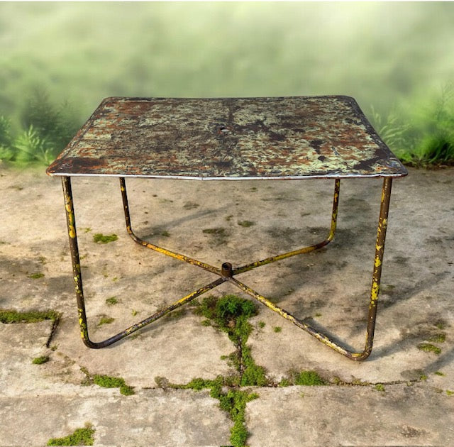 Rustic Metal  Garden Table   #7403