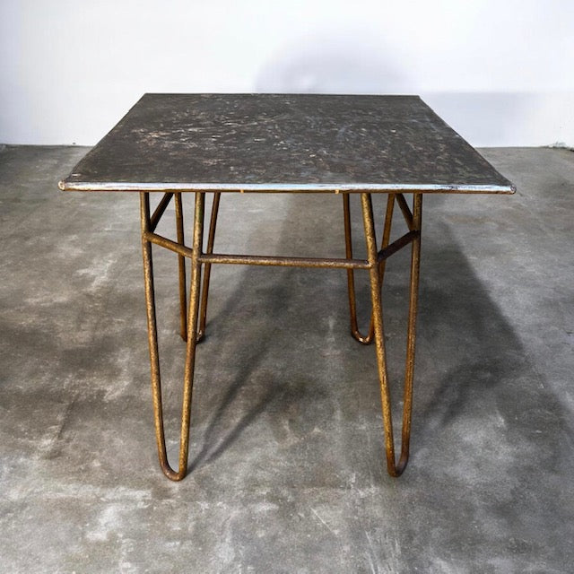 Rustic Metal  Garden Table   #7402