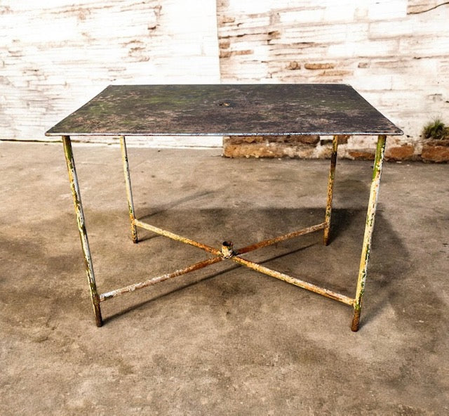 Rustic Metal  Garden Table   #7401