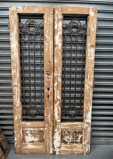 Vintage Eastern European Wooden Double House Front Doors #6746  Byron
