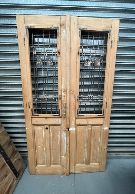 Vintage Eastern European Wooden Double House Front Doors #6748