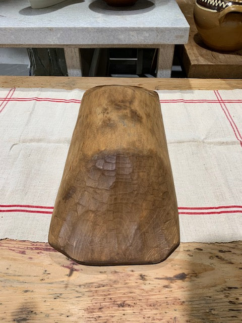 Vintage  European Handcarved Wooden Dough Bowl  #5258