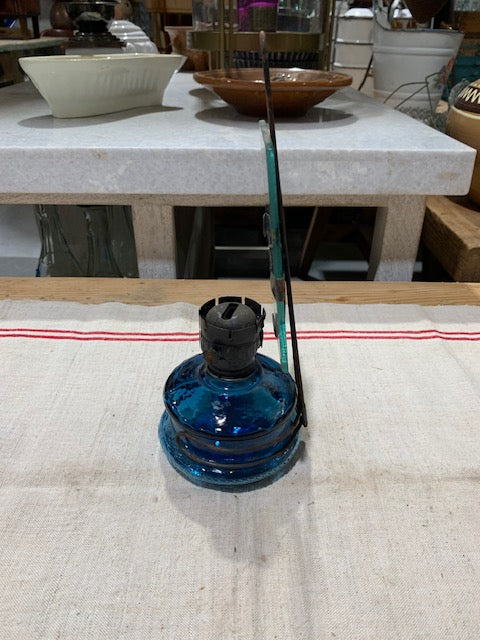 Vintage Romanian Glass Oil Lamp  #5269