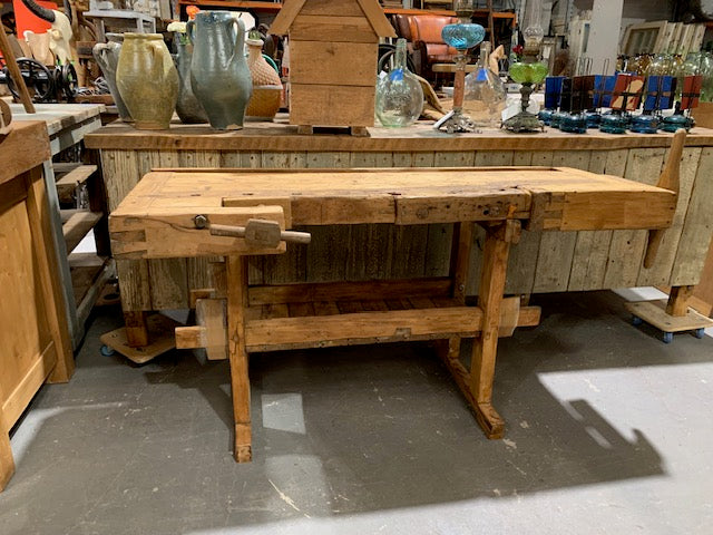 Vintage European Carpenters Woodworking  Workbench  #5272