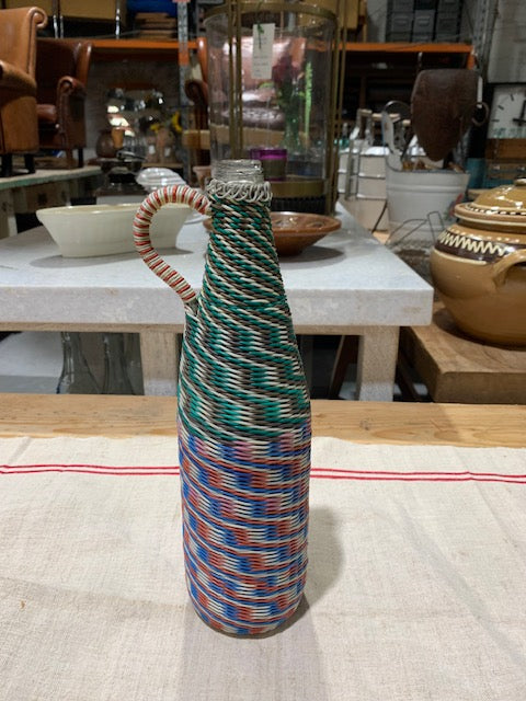 Vintage Plastic Woven  Beer Bottle  #5275