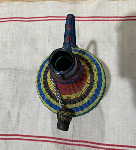 Vintage Plastic Woven  Demijohn  Bottle  #5276