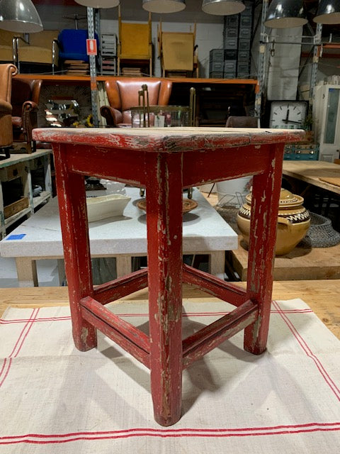 Vintage  European  Wooden Stool  #5281