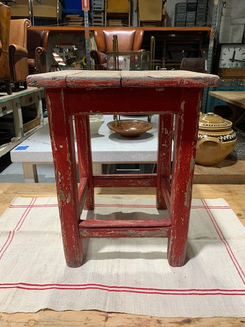 Vintage  European  Wooden Stool  #5281