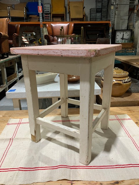 Vintage  European  Wooden Stool  #5282