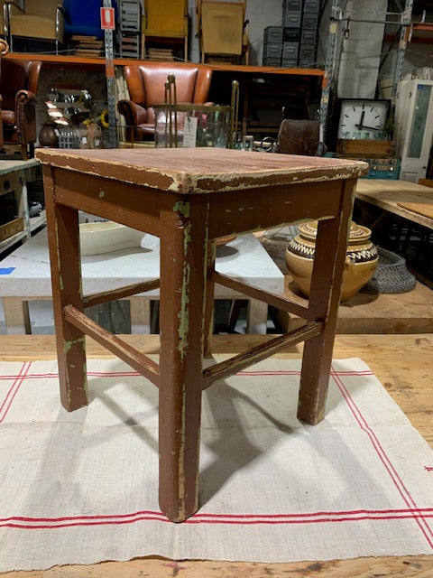 Vintage  European  Wooden Stool  #5283