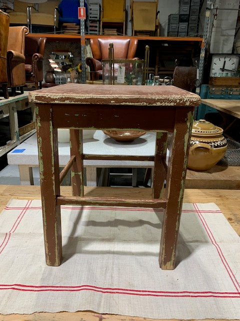 Vintage  European  Wooden Stool  #5283