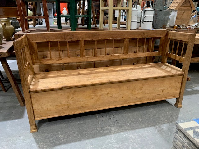 Vintage  Hungarian Box Bench Seat  #5317