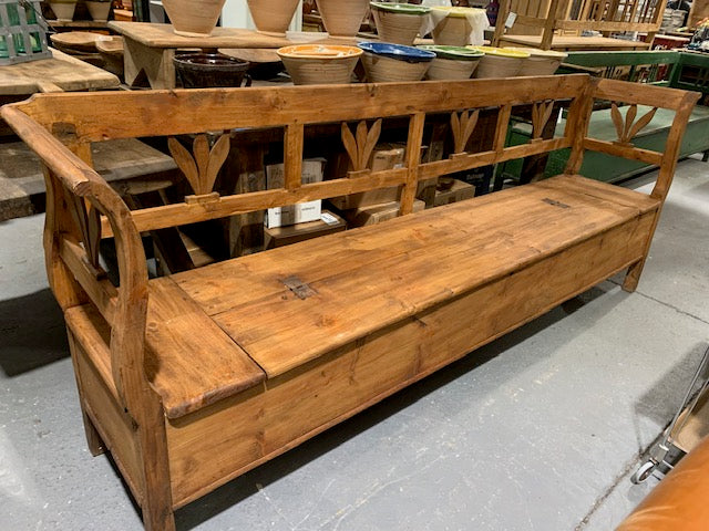 Vintage  Hungarian Box Bench Seat  #5319