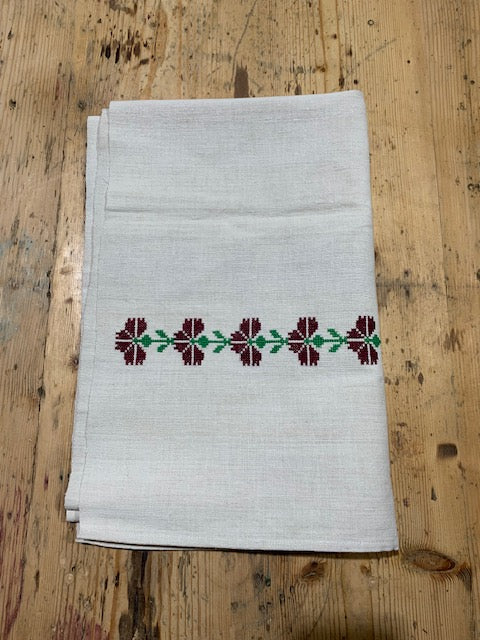 Vintage European Linen Tea Towel  #5338