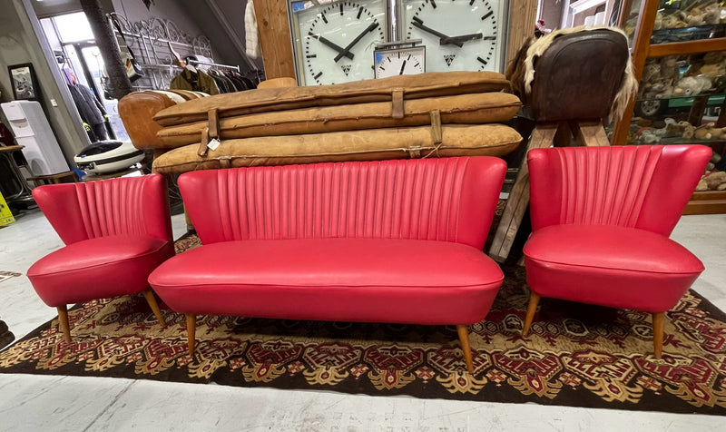 Red Vintage  Lounge and Chairs   #6805 ON HOLD