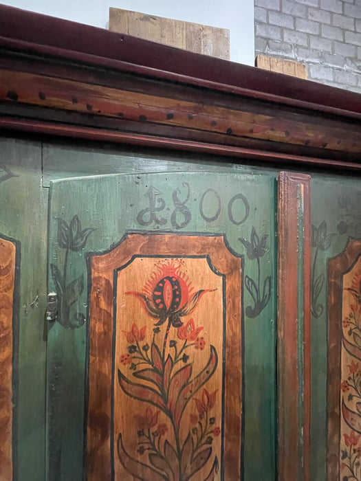 Hungarian Wooden Painted Wardrobe / Cabinet  #6794