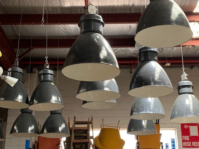 Vintage Industrial Czech  Warehouse  Medium Head Light   #5368