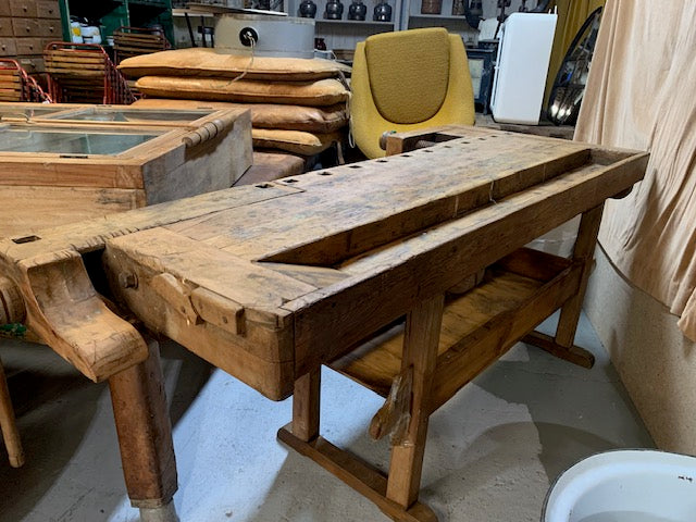 Vintage European Carpenters Woodworking  Workbench  #5370