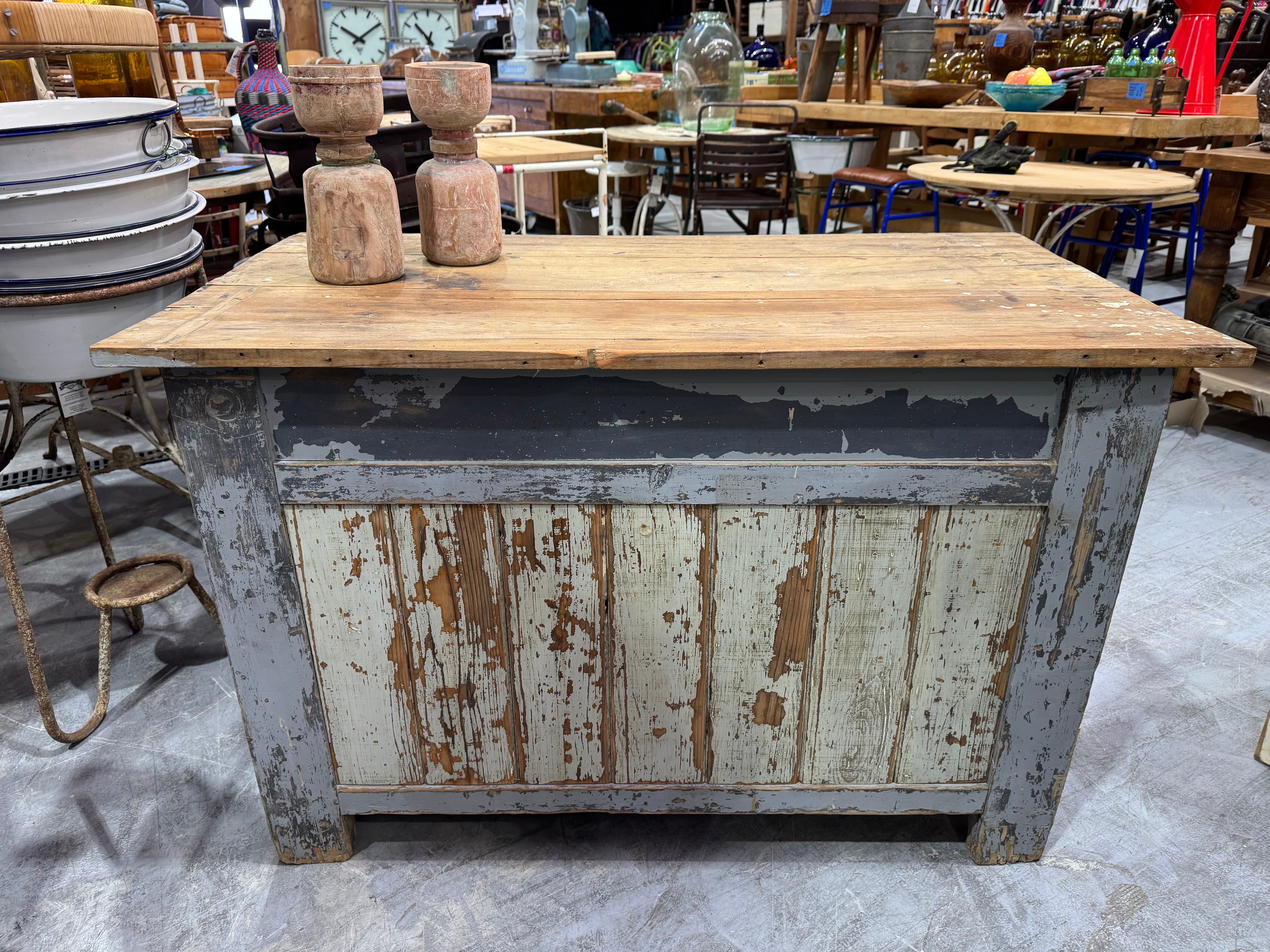 Vintage European Small Workbench - Kitchen Island #6797