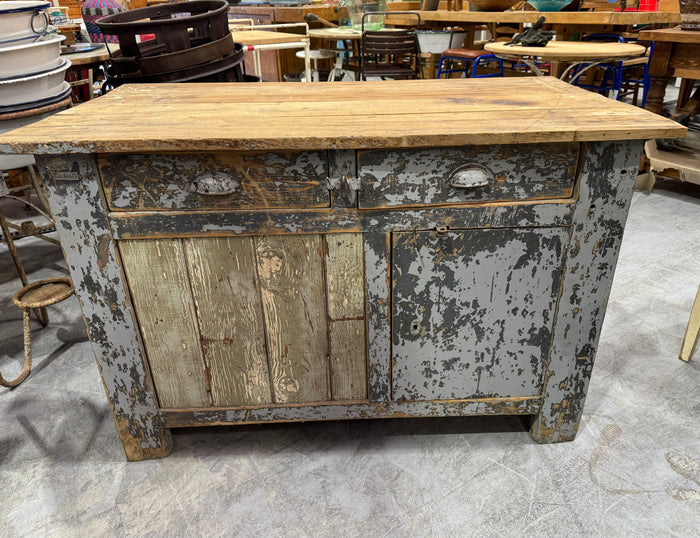 Vintage European Small Workbench - Kitchen Island #6797