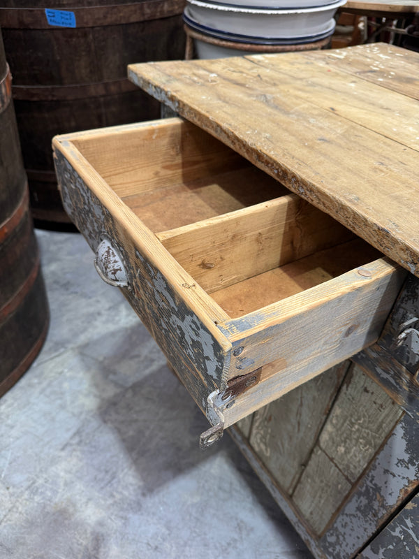 Vintage European Small Workbench - Kitchen Island #6797