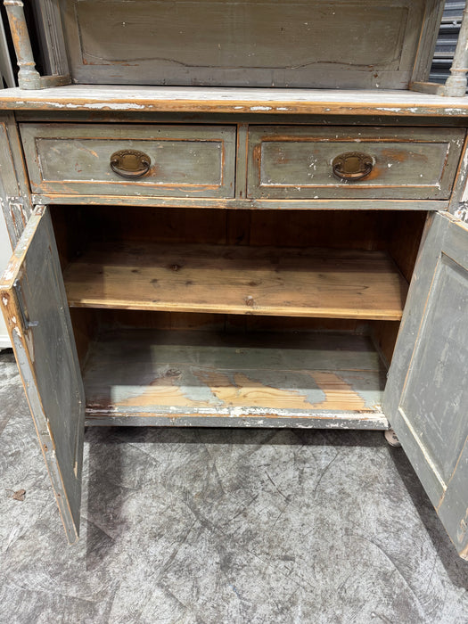 Vintage Wooden Kitchen Cabinet with Hutch  #6798
