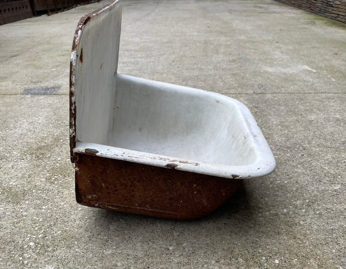 Vintage  European Cast Iron Wall  Sink #6808