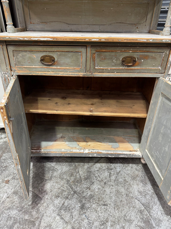 Vintage Wooden Kitchen Cabinet with Hutch  #6798