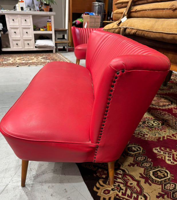 Red Vintage  Lounge and Chairs   #6805 ON HOLD