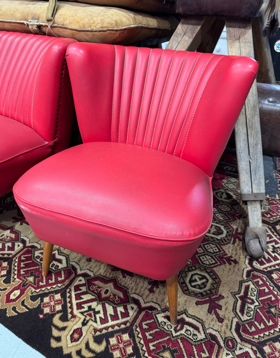 Red Vintage  Lounge and Chairs   #6805 ON HOLD