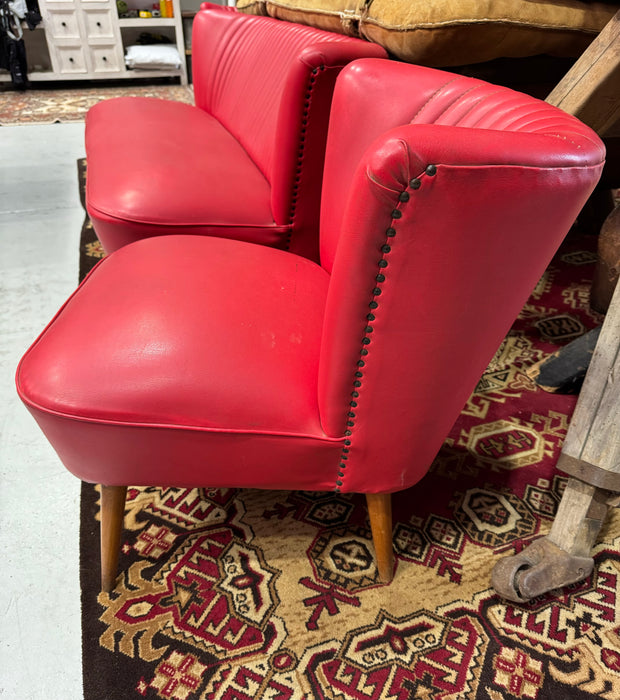 Red Vintage  Lounge and Chairs   #6805 ON HOLD