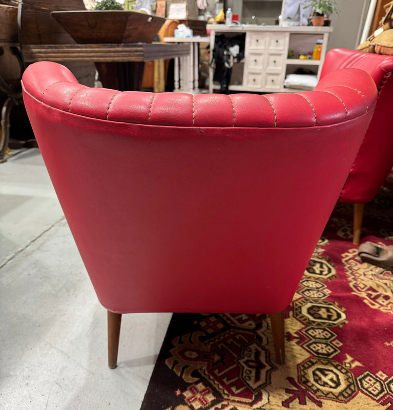Red Vintage  Lounge and Chairs   #6805 ON HOLD