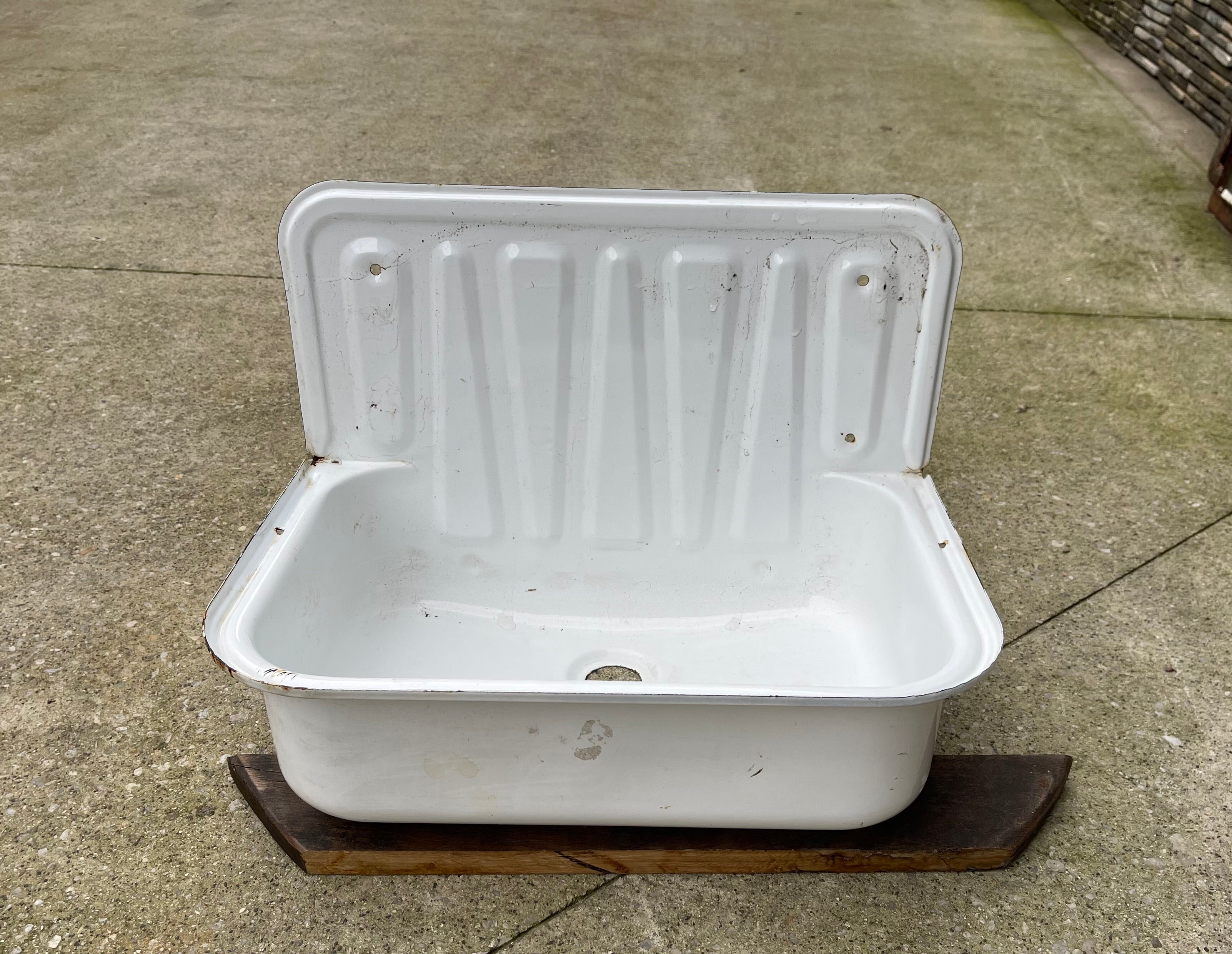 Vintage  European Enamel  Wall  Sink #6811