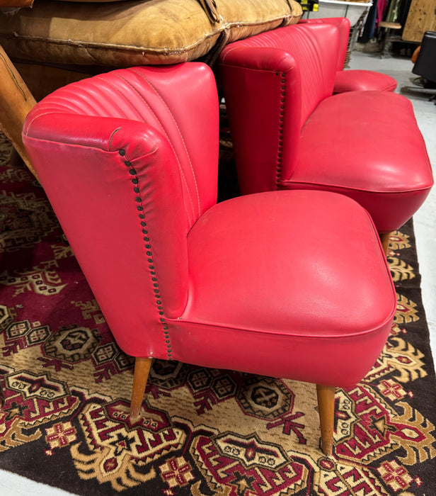 Red Vintage  Lounge and Chairs   #6805 ON HOLD