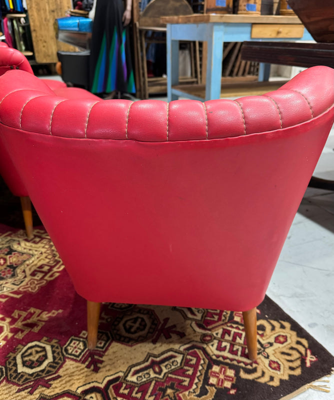 Red Vintage  Lounge and Chairs   #6805 ON HOLD