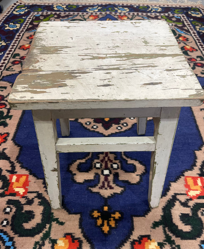 Vintage Rustic  European  Wooden Stool  #6819