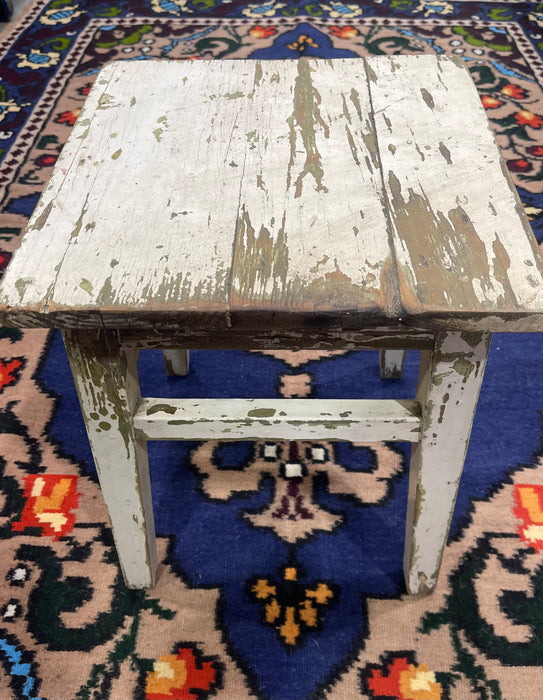 Vintage Rustic  European  Wooden Stool  #6819