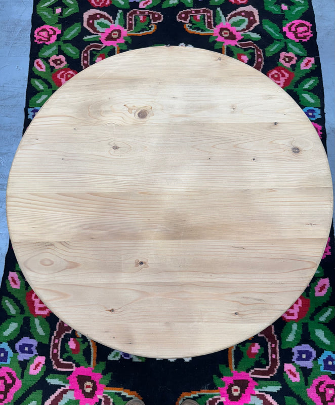 Vintage Wooden Top Metal Base Patio  Table   #6804
