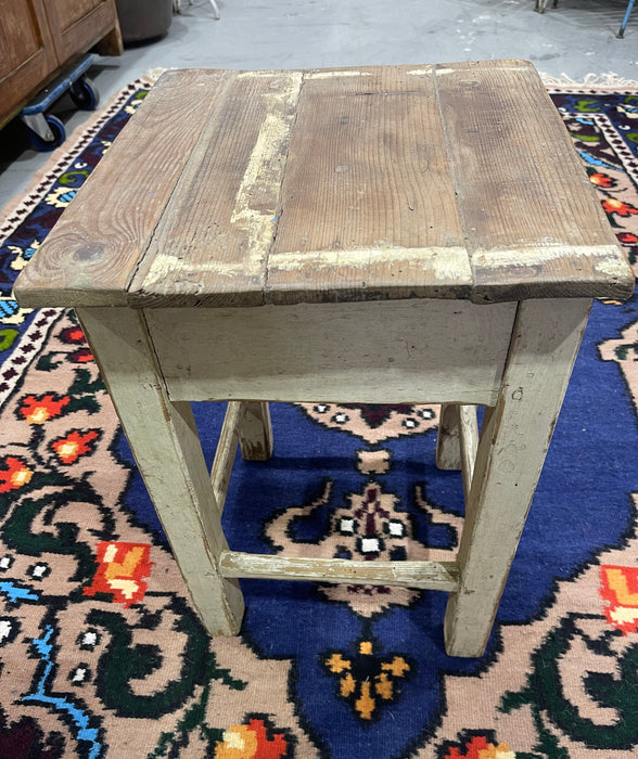 Vintage Rustic  European  Wooden Stool  #6820