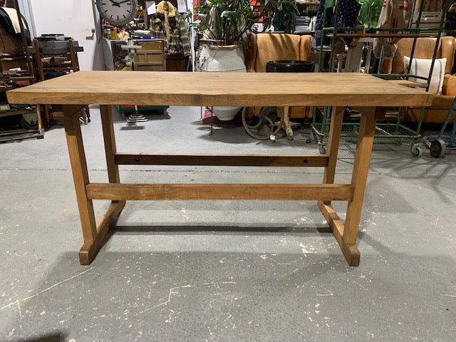 Vintage European  Trestle Bench  Table #5377 Byron