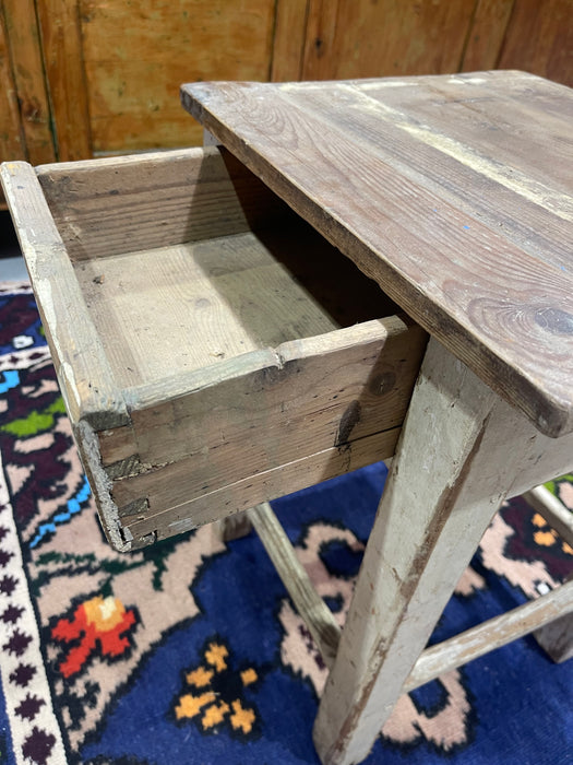 Vintage Rustic  European  Wooden Stool  #6820