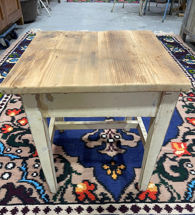 Vintage Rustic  European  Wooden Stool  #6821