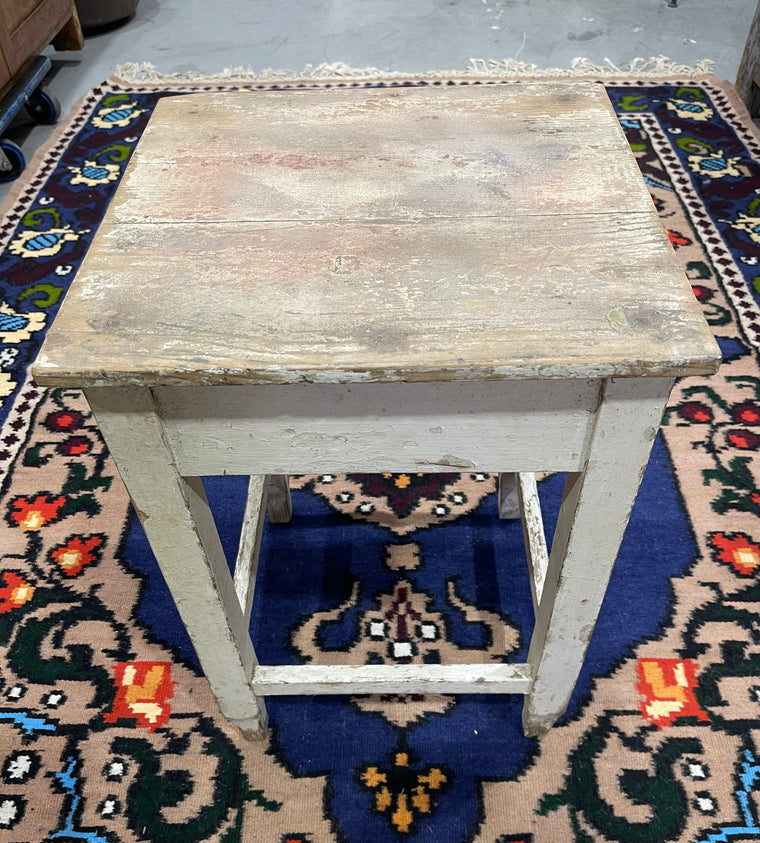 Vintage Rustic  European  Wooden Stool  #6822