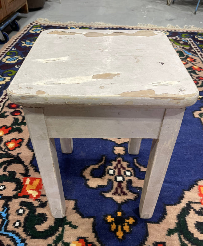 Vintage Rustic  European  Wooden Stool  #6823